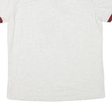 DISNEY Mens White & Maroon Mickey Mouse Graphic T-Shirt L Short Sleeve Crew Neck