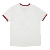 DISNEY Mens White & Maroon Mickey Mouse Graphic T-Shirt L Short Sleeve Crew Neck