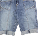 MOTO Womens Denim Blue Casual Shorts S W28 Classic Fit Lightweight Cotton Blend