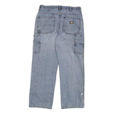 DICKIES Mens Relaxed Light Blue Denim Jeans W32 L28 Workwear Straight Fit Zip