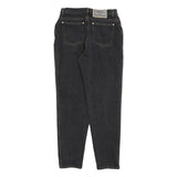 CERRUTI Womens Regular Black Denim Cotton Blend Jeans W30 L30 Classic Zip