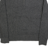 TOMMY HILFIGER Mens Grey Patterned Pullover Jumper Wool Blend XL Shawl Collar