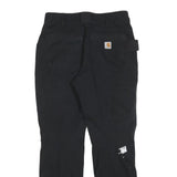 CARHARTT Mens Cotton Blend Black Regular Fit Trousers W32 L30 Workwear Zip