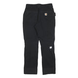 CARHARTT Mens Cotton Blend Black Regular Fit Trousers W32 L30 Workwear Zip