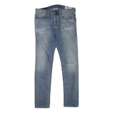 DIESEL Mens Slim Blue Denim Light Wash Jeans W31 L31 Classic Cotton Blend Zip