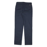 DICKIES Mens Cotton Blend Navy Regular Fit Straight Leg Trousers W28 L30