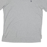 POLO RALPH LAUREN Mens Grey Short Sleeve Plain XL Cotton Blend Polo Shirt Casual