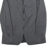 FACONNABLE Mens Grey Wool Blend Coach Jacket M Button Closure Tailored Plain