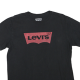 LEVI'S Mens Black Graphic T-Shirt L Short Sleeve Crew Neck Cotton Blend Casual