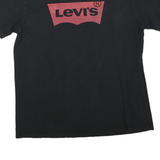 LEVI'S Mens Black Graphic T-Shirt L Short Sleeve Crew Neck Cotton Blend Casual
