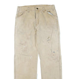 DICKIES Mens Regular Fit Beige Cotton Blend Trousers W32 L32 Workwear Zip