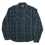 GREAT NORTHWEST Mens Blue & Green Plaid Shirt XL Cotton Blend Long Sleeve Casual
