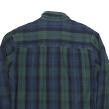 GREAT NORTHWEST Mens Blue & Green Plaid Shirt XL Cotton Blend Long Sleeve Casual