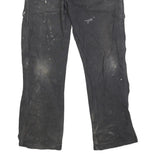 DICKIES Mens Cotton Blend Black Regular Straight Trousers W34 L29 Workwear Zip