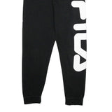 FILA Mens Joggers Black XS W26 L30 Cotton Blend Regular Tapered Fit Logo Print