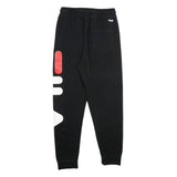 FILA Mens Joggers Black XS W26 L30 Cotton Blend Regular Tapered Fit Logo Print