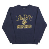 SOFFE Womens Navy Navy Girlfriend Crew Neck Sweatshirt S Cotton Blend Pullover