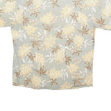 HALF MOON BAY Mens Beige & Brown Floral Cotton Shirt L Summer Casual Hawaiian