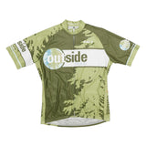 LOUISGARNEAU Mens Green & Light Green Outside Cycling Jersey M Short Sleeve Crew