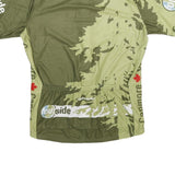 LOUISGARNEAU Mens Green & Light Green Outside Cycling Jersey M Short Sleeve Crew