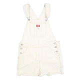 DICKIES Womens White Cotton Blend Short Dungarees M W36 L3 Workwear Casual