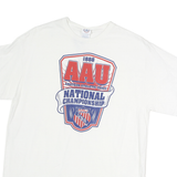 DELTA Mens White AAU National Championship Graphic T-Shirt XL Short Sleeve Crew