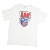 DELTA Mens White AAU National Championship Graphic T-Shirt XL Short Sleeve Crew