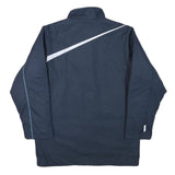 NIKE Mens Navy Blue Sports Jacket L Polyester Blend Zip Plain Lightweight Active