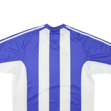 ADIDAS Mens Blue & White Modern T-Shirt L Short Sleeve V-Neck Sportswear