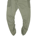 INDICODE Mens Cotton Blend Khaki Slim Cargo Trousers W24 L24 Drawstring Waist
