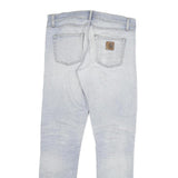 CARHARTT Mens Jeans Blue Regular Slim Denim Light W32 L32 Zip Cotton Blend