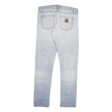 CARHARTT Mens Jeans Blue Regular Slim Denim Light W32 L32 Zip Cotton Blend