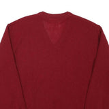 LACOSTE Mens Red Wool Plain V-Neck Basic Knit XXS Jumper Classic Style