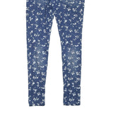 LEVI'S Womens Slim Blue Denim Floral Print Jeans W28 L31 Printed Cotton Blend