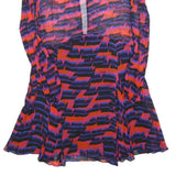 PATRIZIA PEPE Womens Purple & Red Viscose Shift Dress Abstract Pattern Long