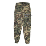 BLACKSQUAD Womens Cotton Blend Green & Brown Camo Relaxed Cargo Trousers W26 L29