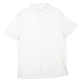 CALVIN KLEIN Mens White Short Sleeve Plain Polo Shirt M Classic Cotton Blend