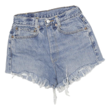 LEVIS Womens Denim Blue Cut-Off Shorts M W24 Frayed Hem Casual Summer