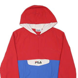 FILA Mens Red & Blue Zip Hooded Classic Jacket M Polyester Blend Sportswear
