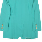 GOLDIX Womens Turquoise Button Jacket M Polyester Blend Plain Elegant Classic