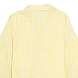 ROBBE Womens Yellow & White Check Shirt XS Light Cotton Blend Button-Up