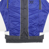 XY COMPANY Mens Blue & Grey Button Jacket 2XL Polyester Blend Sports Style