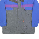 LUTTEURS Mens Blue & Purple & Grey Jacket XL Polyester Blend Zip Colourblock