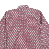 ALDO Mens Red & White Cotton Blend Shirt M Floral Pattern Long Sleeve Button