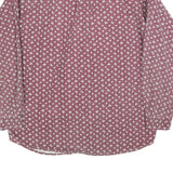 ALDO Mens Red & White Cotton Blend Shirt M Floral Pattern Long Sleeve Button