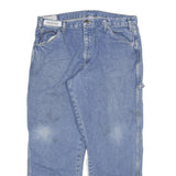DICKIES Mens Regular Fit Blue Denim Straight Jeans W36 L29 Workwear Cotton Blend