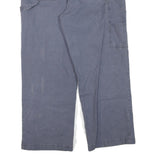 DICKIES Womens Cotton Blend Blue Regular Fit Wide-Leg Trousers W34 L27 Workwear
