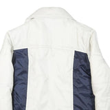 REEBOK Womens White & Navy Zip Jacket M Polyester Blend Plain Casual Sportswear