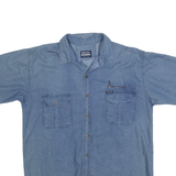 DEFOX Mens Blue Cotton Denim Shirt 2XL Button Pocket Casual Summer Shirt