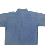 DEFOX Mens Blue Cotton Denim Shirt 2XL Button Pocket Casual Summer Shirt